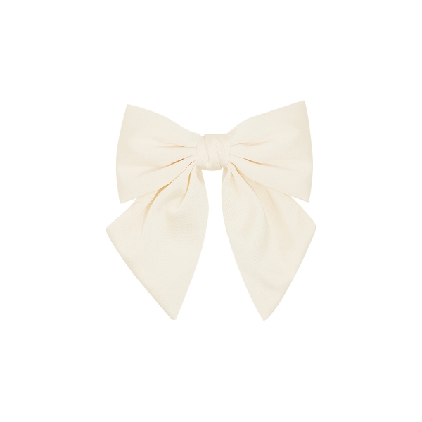 Simple hair bow - off white