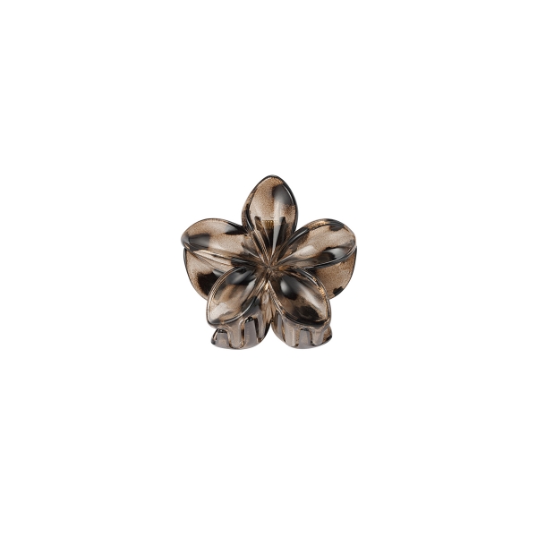 Hawaiian flower hair clip - brown