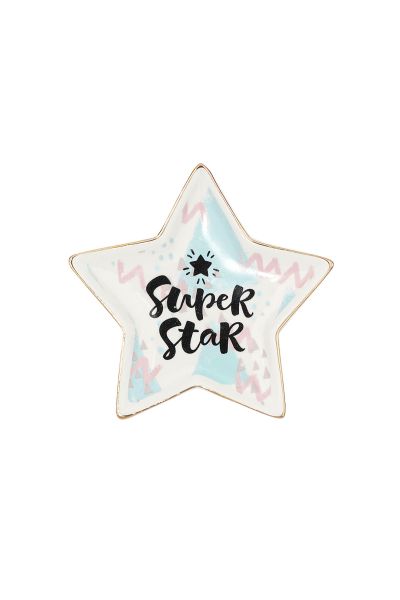 Glass display super star - white