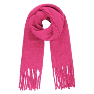 Cálida bufanda de invierno color liso rosa