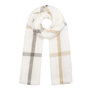 Off-white winter scarf with stripes