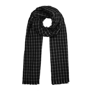 Black and white checkered winter scarf