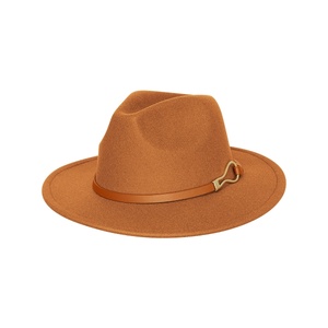 Fedora hat with PU leather strap and buckle