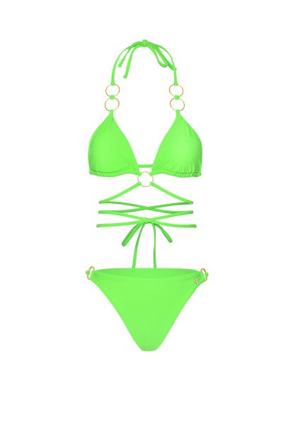 Bikini aros dorados - verde s