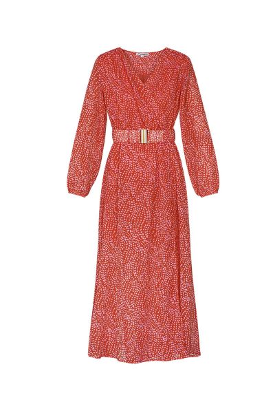 Robe longue avec imprimé - rouge