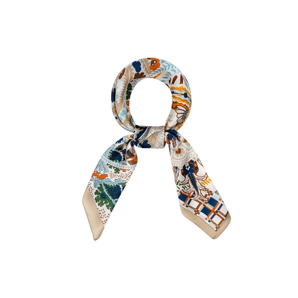 Sjaal drukke herfstprint - wit multi