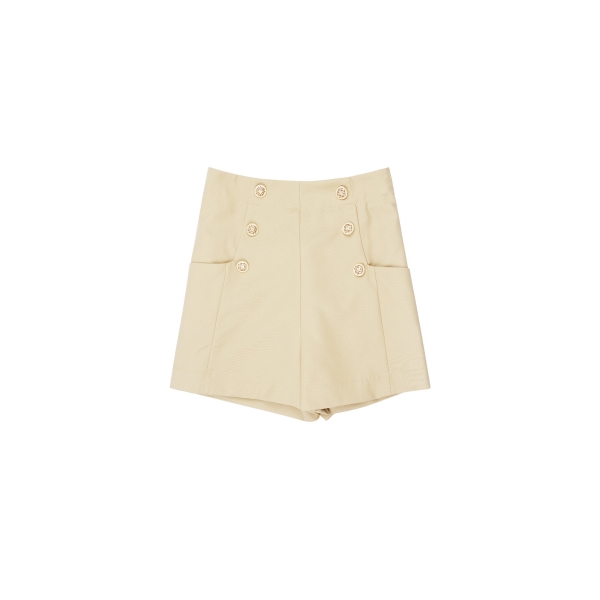 Shorts mit goldenen Knöpfen – Sand 