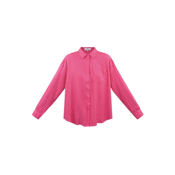 Gestreepte blouse - rood roze