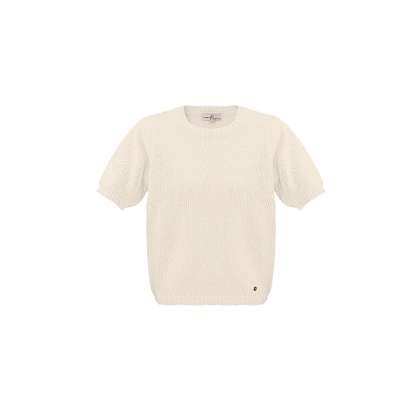 Basic shirt with puffed sleeves - beige