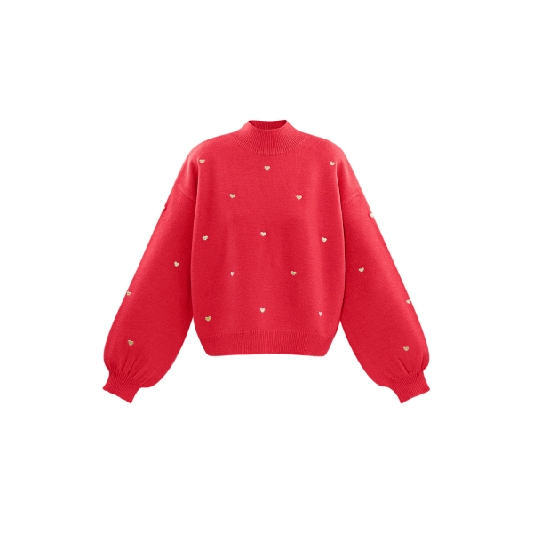 Sweetheart charm sweater - red