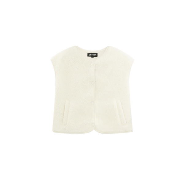 Fluffy teddy vest - off-white