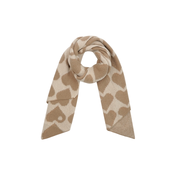 Hearts winter scarf - camel