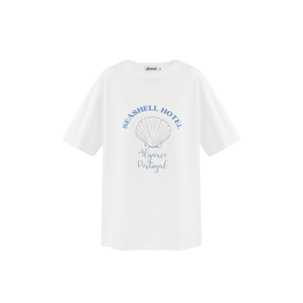 Seashell hotel shirt - wit