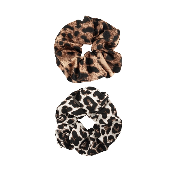 Tiger print scrunchies - brown