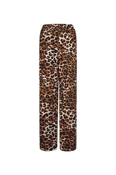 Wild leopard trousers with stripes - brown