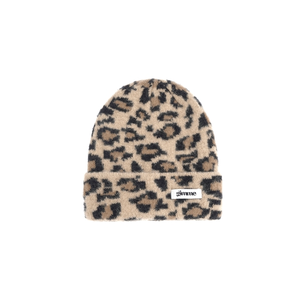 Panther print hat - camel