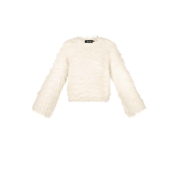 Fluffy finesse top - off white