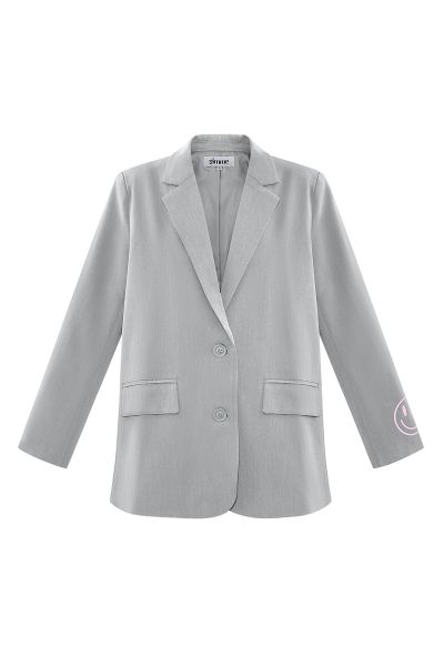 Blazer show your colorful smile - gray