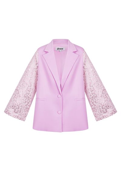 Blazer with panther sleeves - pink