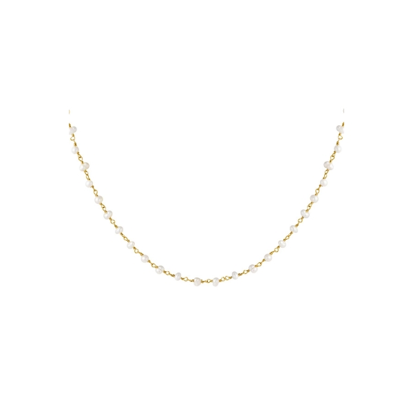 Necklace chain of pearls gold gold plated