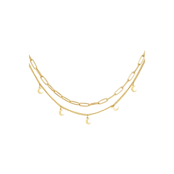 Necklace chain moon gold stainless steel