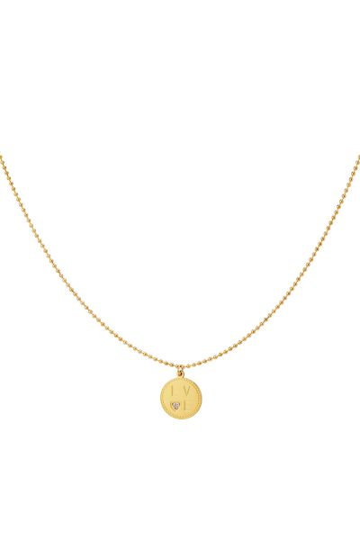 Necklace love pendant gold stainless steel