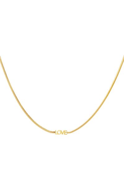 Necklace love letters gold stainless steel