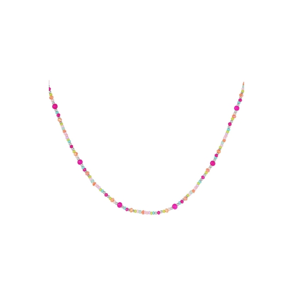 Bunte Halskette Pink - #summergirls Kollektion Silber Glas