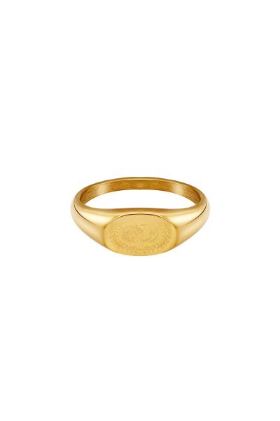 Ring sun & moon gold stainless steel 18