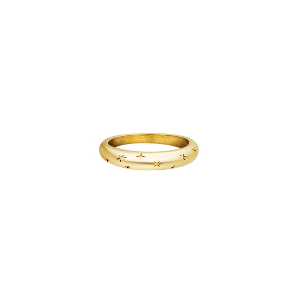 Ring starry sky gold stainless steel 18