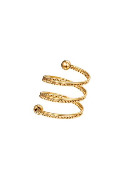 Spiral ring chain stainless steel gold 16