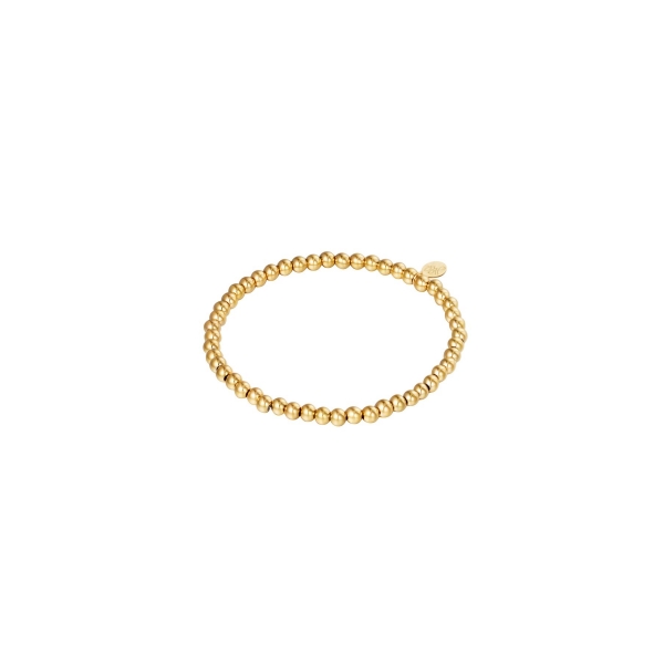 Bracelet midi beads gold stainless steel-4mm