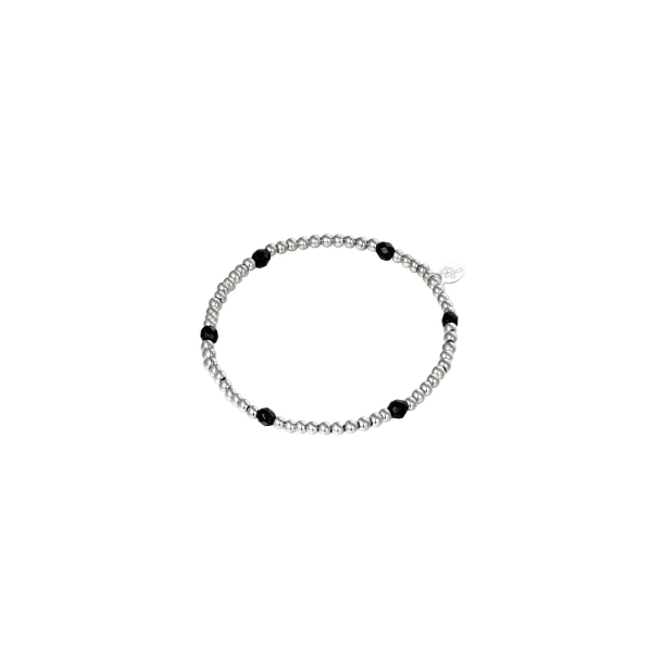 Bracelet diamond beads silver stainless steel