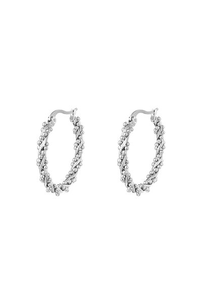 Boucles d'oreilles créoles torsadées en acier inoxydable