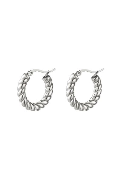 Stainless steel earrings turned silver