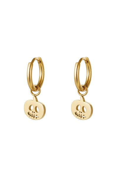 Stainless steel earrings pumpkin gold