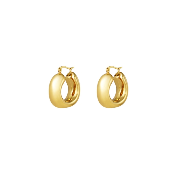 Bold hoop earrings gold stainless steel