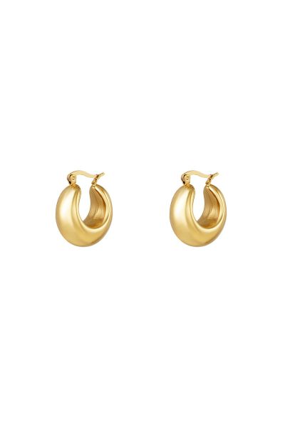 Bold hoop earrings small gold stainless steel
