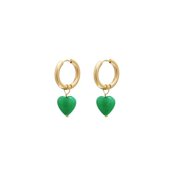 Heart earrings - #summergirls collection green stainless steel