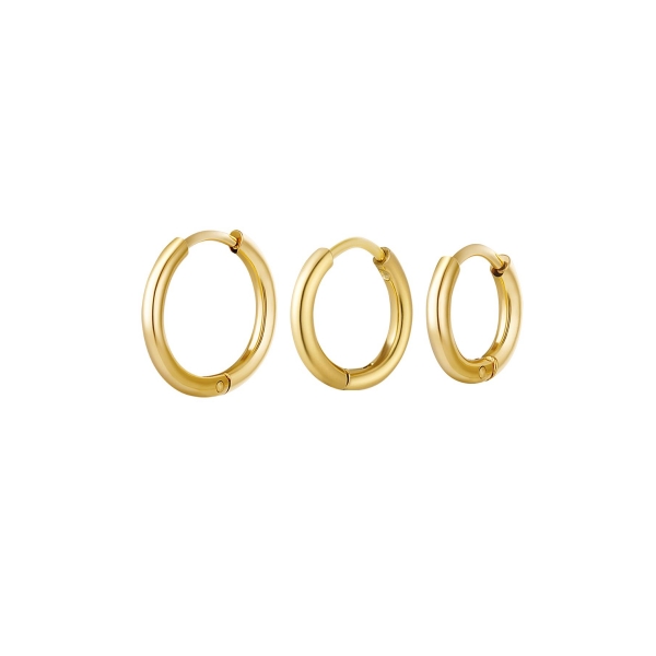 Creoles simple set gold stainless steel