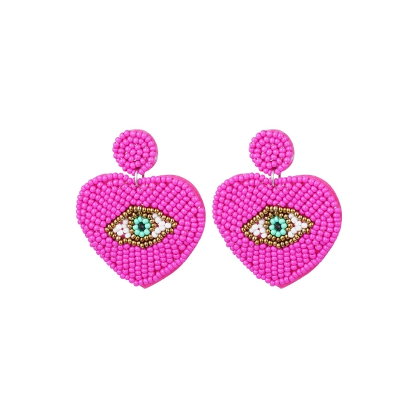 Boucles d'oreilles perles avec oeil