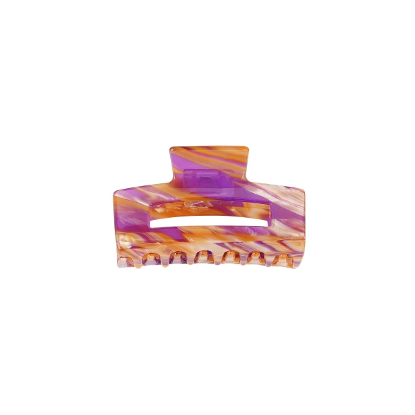 Hair clip abstract print orange sheet material