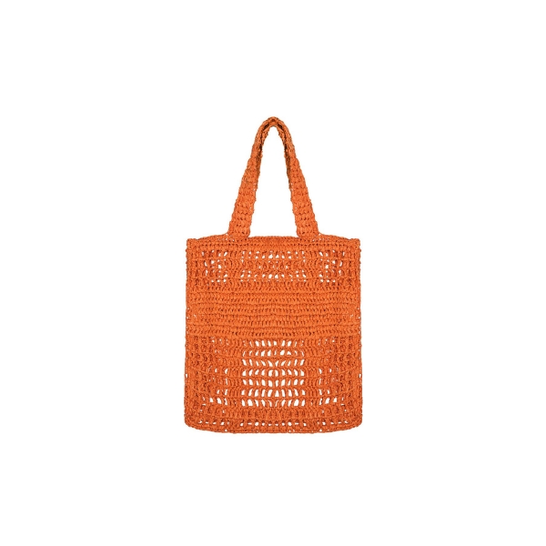 Tote bag crochet orange paper