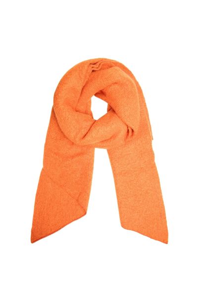 Soft winter scarf orange camel polyester