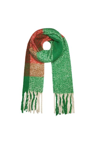 Scarf winter time green polyester