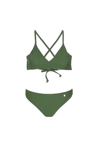 Bikini avec détail croisé dans le dos vert m
