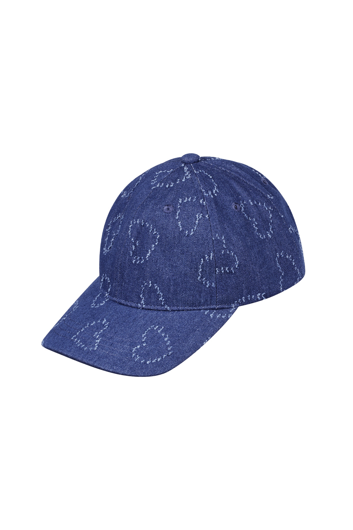 cap with hearts - blue