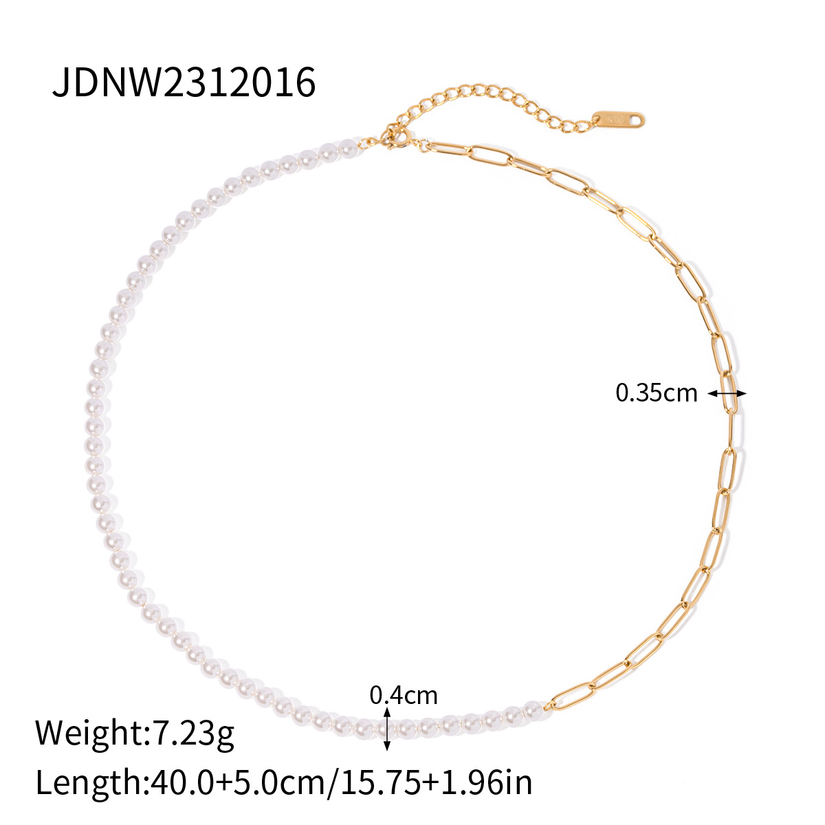 Goldfarbe / 1 Stück einfache, elegante Perlenform aus Edelstahl mit 18 Karat vergoldeter Einlage aus Kunstperlen für Damen 