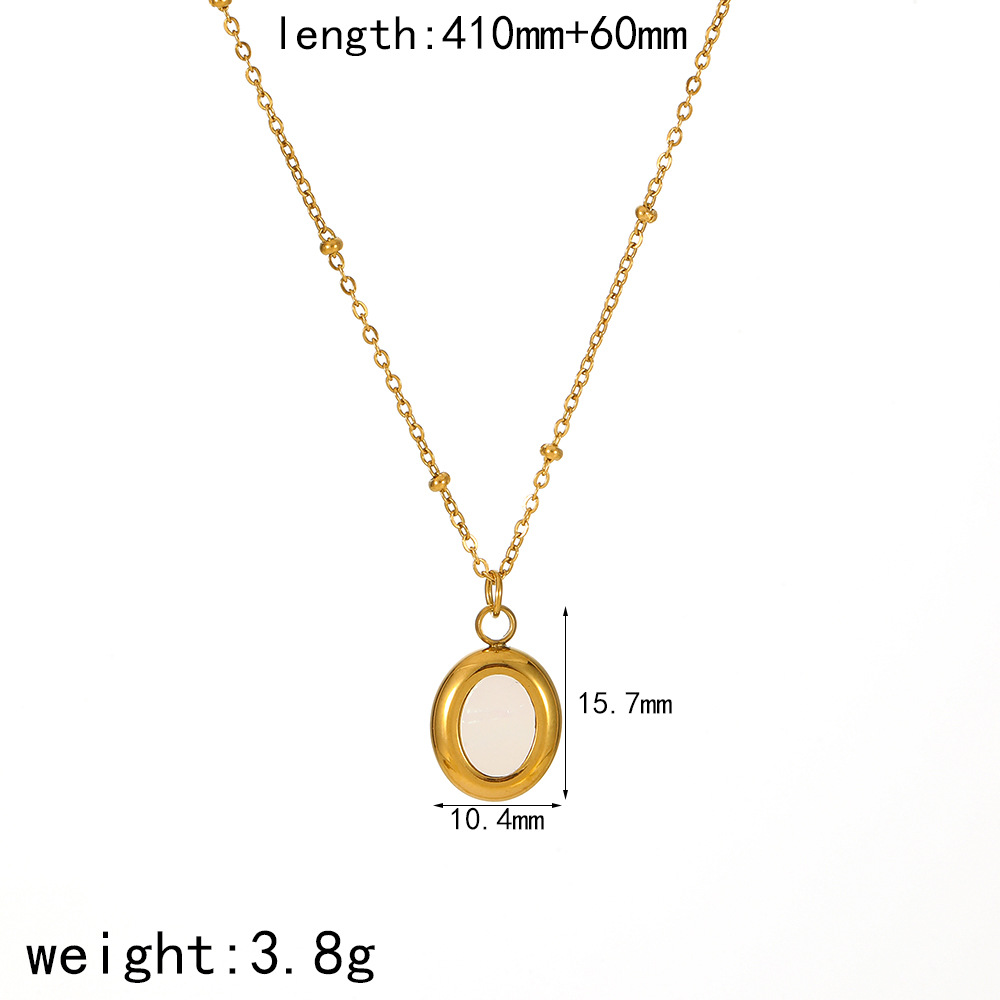 1 Piece Classic Series Retro Round  Gold Color Women's Pendant Necklaces h5 