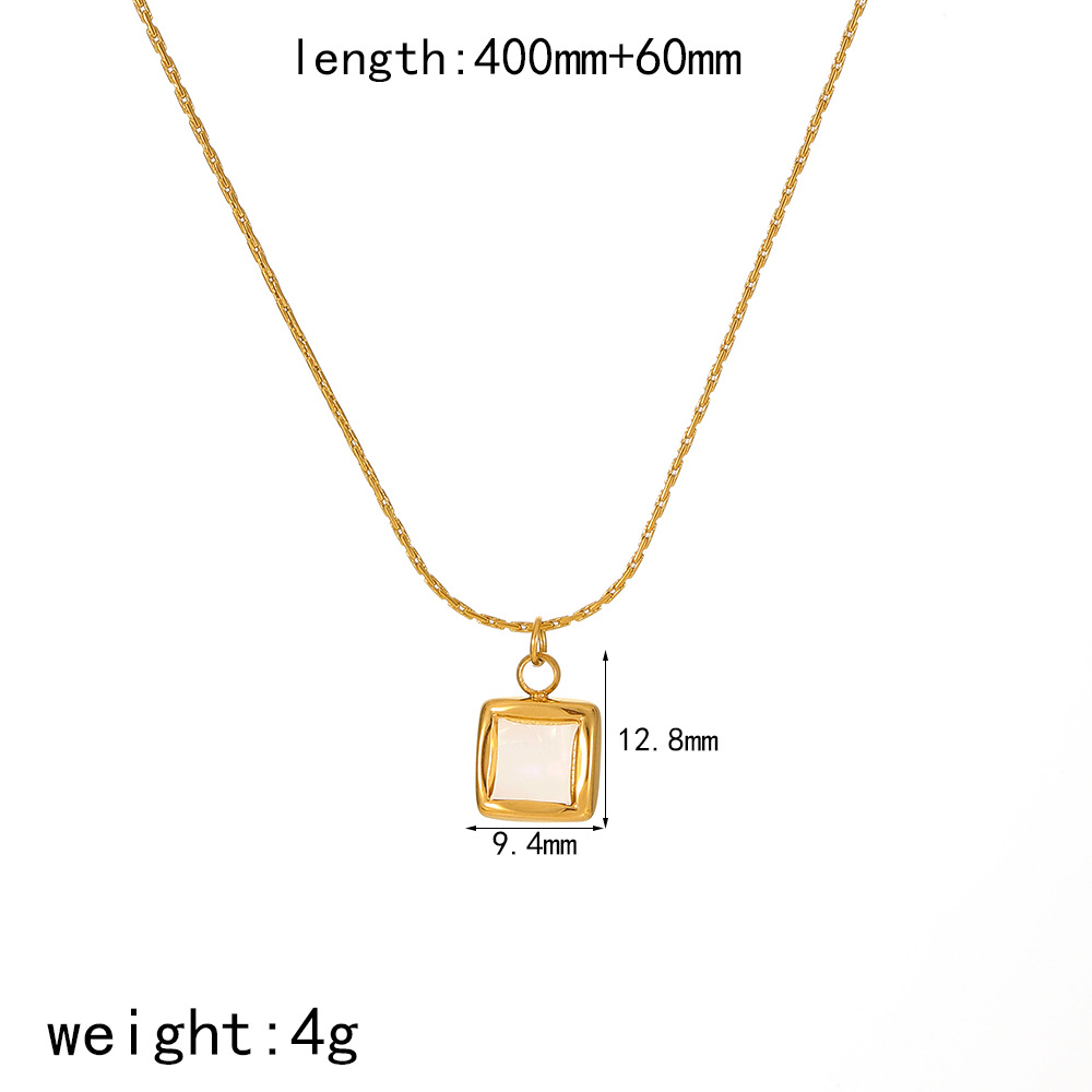 1 Piece Classic Series Retro Square  Gold Color Plated Women's Pendant Necklaces 2